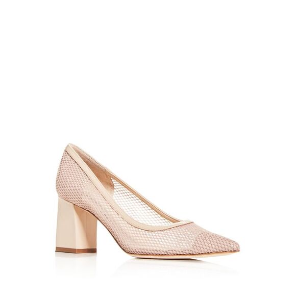 MARC FISHER Womens Beige Zesty Pointy Toe Block Heel Slip On Pumps Shoes 10 M